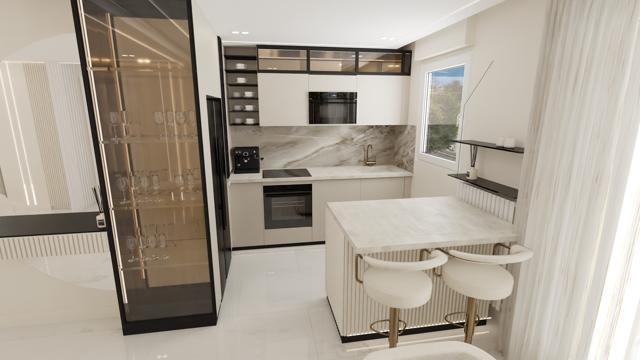 Apartamento Minimalista en Blanco y Oro - Imagen 3