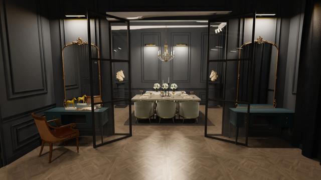 Elegancia dramática en negro y oro