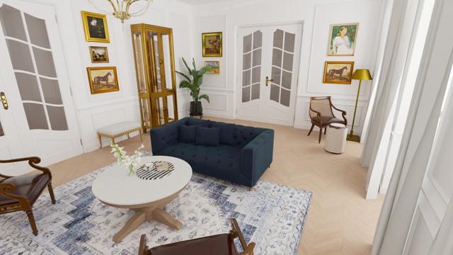 Galería ecuestre en salón contemporáneo