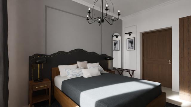 Juego de luces y sombras en dormitorio contemporáneo