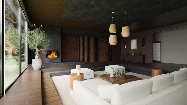 Refugio Zen con Desniveles y Naturaleza