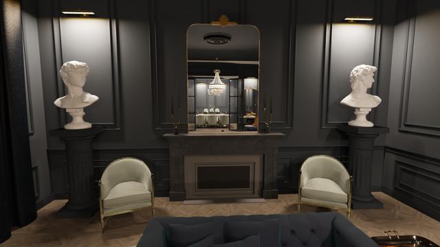 Elegancia Dramática: Un Espacio de Lujo Contemporáneo